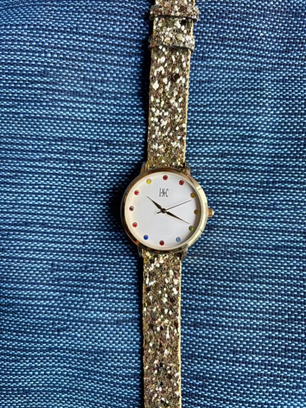 I.N.C. Gold Glitter Watch – Rainbow Crystal Markers